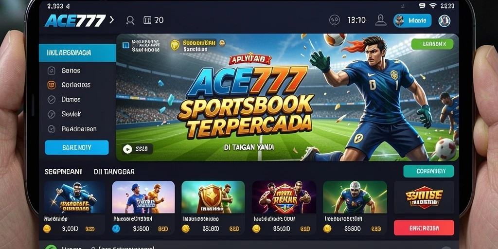Screenshot utama ACE777 menampilkan antarmuka taruhan yang interaktif.