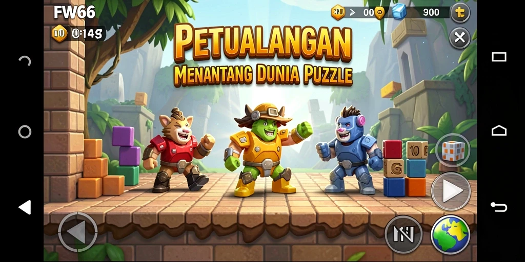 Screenshot menampilkan gameplay menantang dari FW66 di dunia Puzzle.