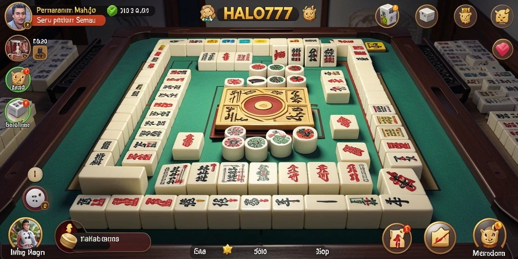 Tampilan gameplay seru dan menantang dari HALO777 Mahjong.