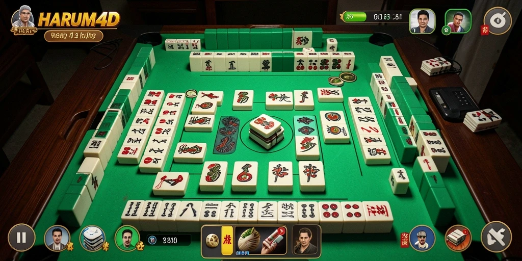 Tangkapan layar utama HARUM4D menampilkan gameplay Mahjong yang seru.