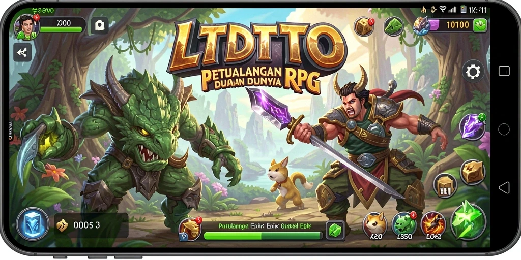 Tampilan gameplay LTDTOTO yang menampilkan pertempuran epik dan petualangan menakjubkan.