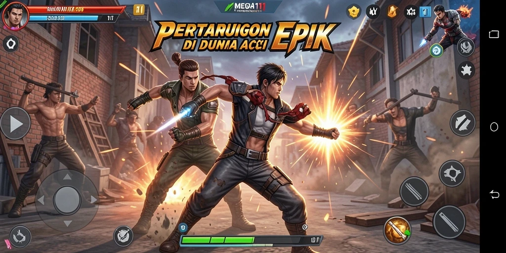 Tangkapan layar yang menunjukkan aksi pertarungan mendebarkan di MEGA111.