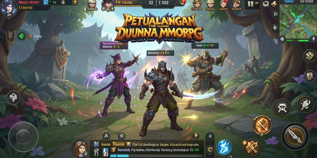 Tangkapan layar gameplay N32 menampilkan aksi seru dalam pertempuran MMORPG.