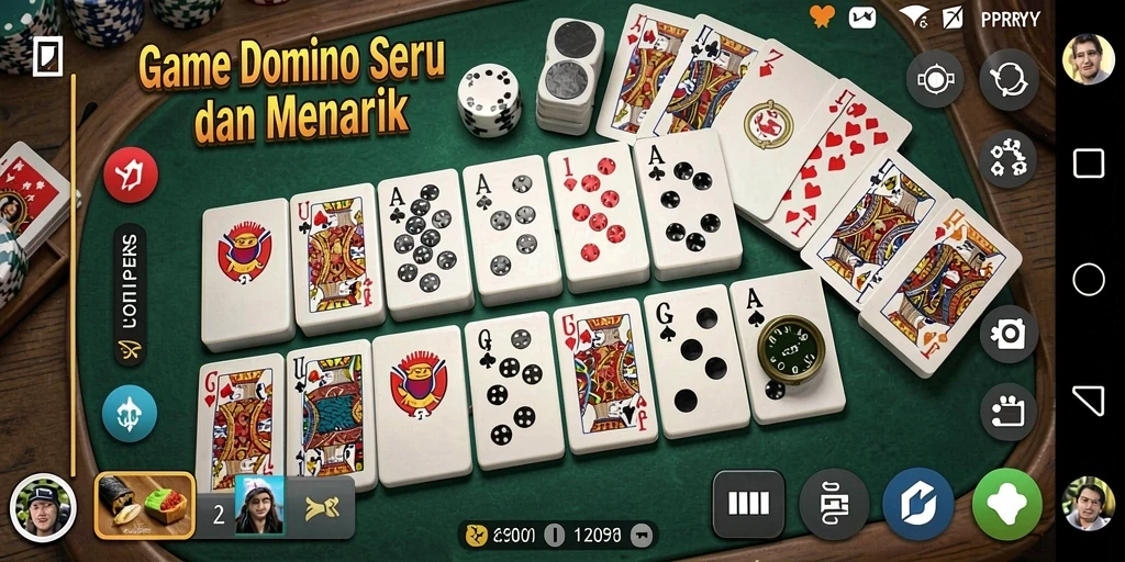 Tangkap layar PPRRYY menunjukkan gameplay domino yang menarik dan interaktif.