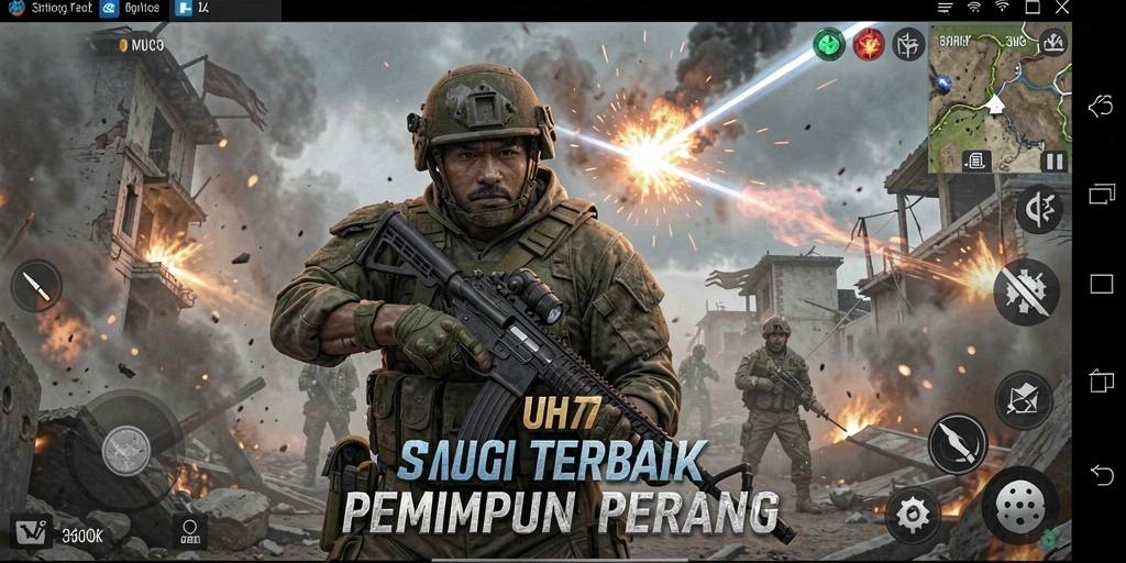 Tampilan gameplay UH77 yang mendebarkan dan penuh strategi.