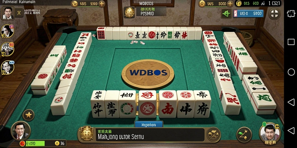 Tangkapan layar utama WDBOS menampilkan gameplay Mahjong yang menantang.